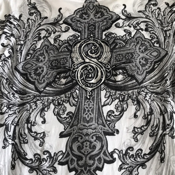 Sinful Short Sleeve White T-Shirt - Picture 4 of 8